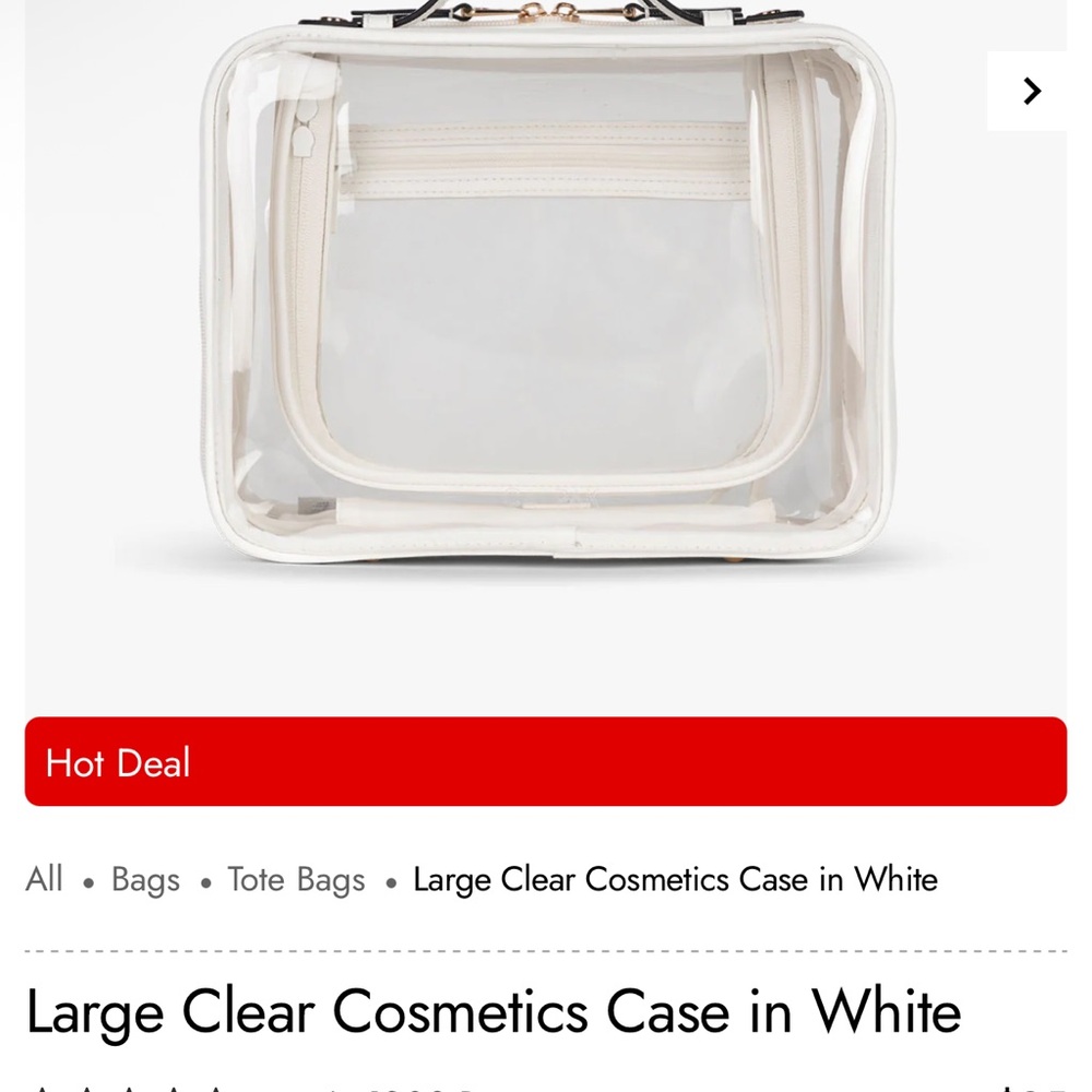PREOWNED CALPAK LARGE Clear Cosmetics Case in White